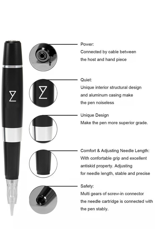 **Mellie Permanent Makeup Machine - Digital Touch Screen Panel for Microblading, Ombre Powder Brows, Lips & Eyeliner - LCD Control Panel - Multi-Function Tattoo Device (Black) - Perfect for Salon & Home Use**