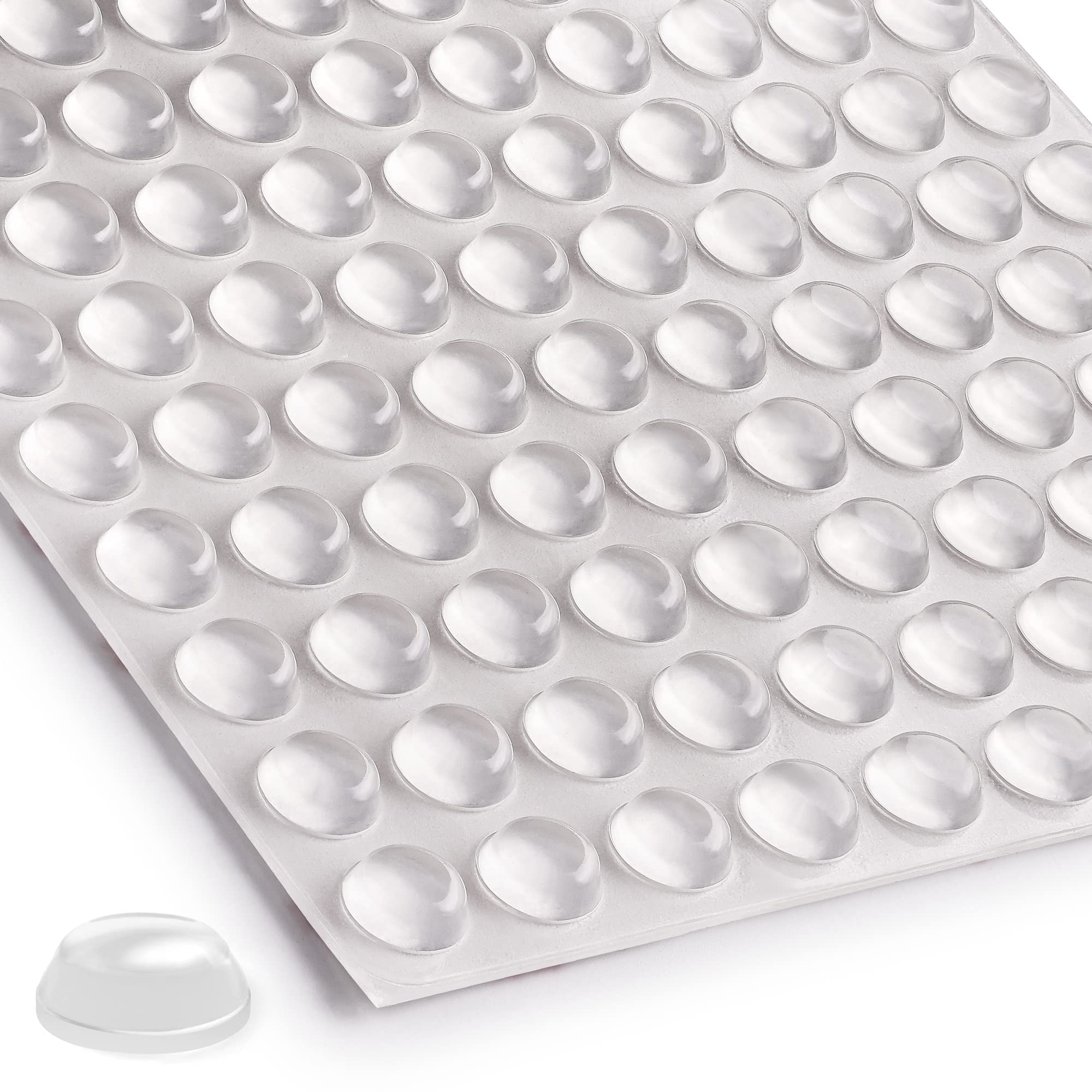 Zulay Home 200 Pack Clear Adhesive Cabinet Bumpers - Small Rubber Stoppers for Kitchen Cabinets, Drawers, Furniture & Picture Frames | Noise Reduction & Scratch Protection for Glass Tops & Wood Surfaces