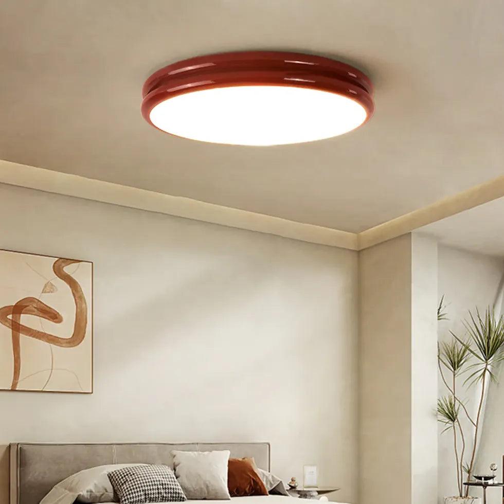 Modern Round Flush Mount Ceiling Light for Bedroom - Elegant Cake Design LED Fixture, Perfect for Bedroom, Living Room, and Dining Room Lighting