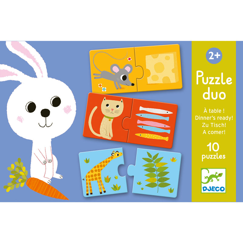 Duo Dinner is Ready 20-Piece Toddler Puzzle Set by Djeco - Fun Educational Toy for Early Learning & Family Game Night