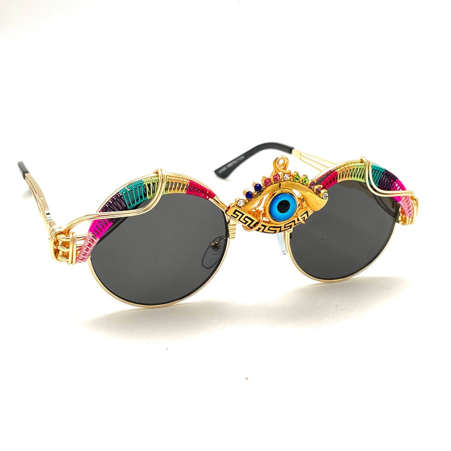 Double RAINBOW 3rd EYE Black Crystal Pendant Necklace - Spiritual Healing Jewelry for Meditation, Chakra Balancing & Energy Protection