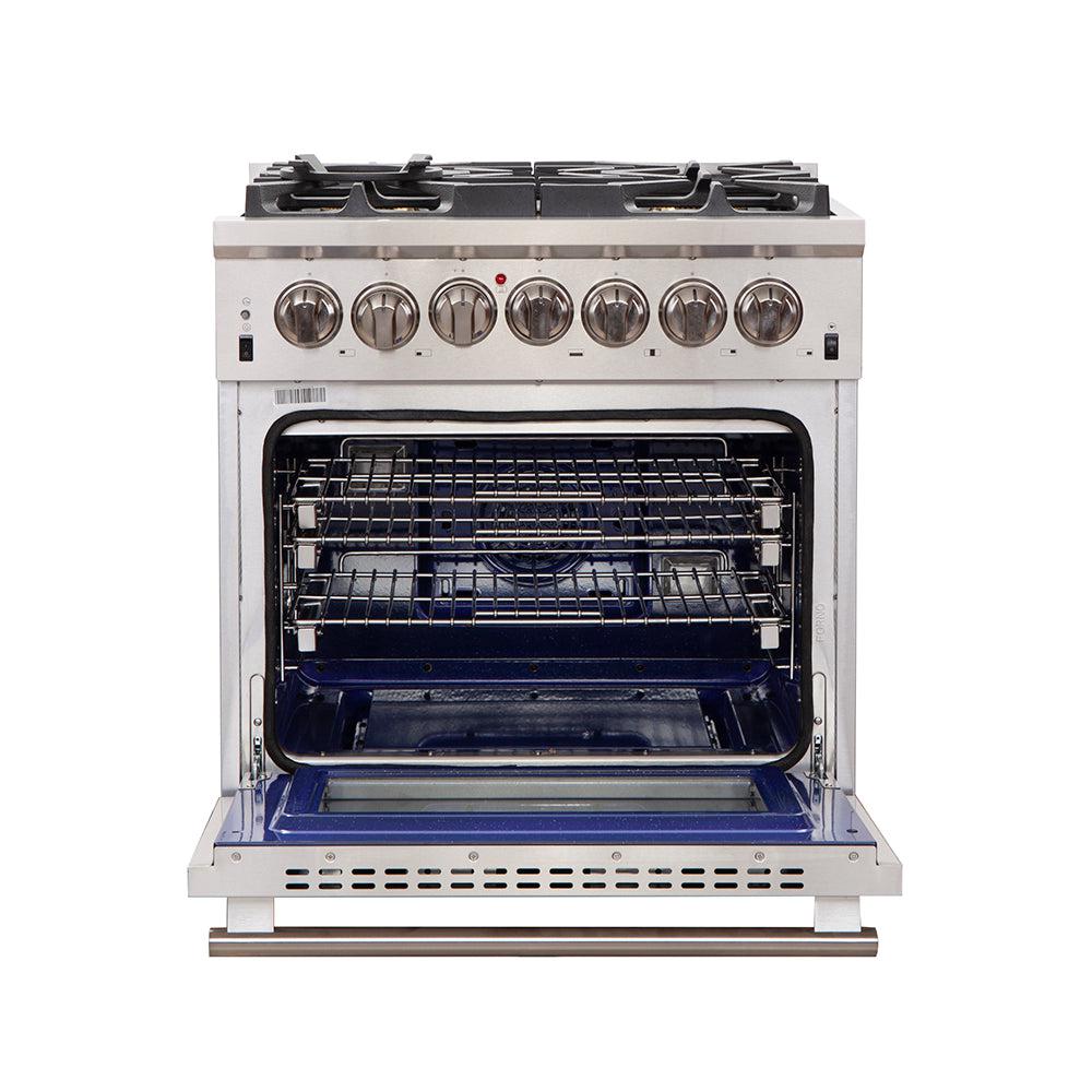 Forno Capriasca 30-inch 4.53 cu. ft. Professional Freestanding Dual Fuel Range - Natural Gas & Propane - Stainless Steel (Model FFSGS6187 30) | Perfect for Home Chefs & Commercial Kitchens