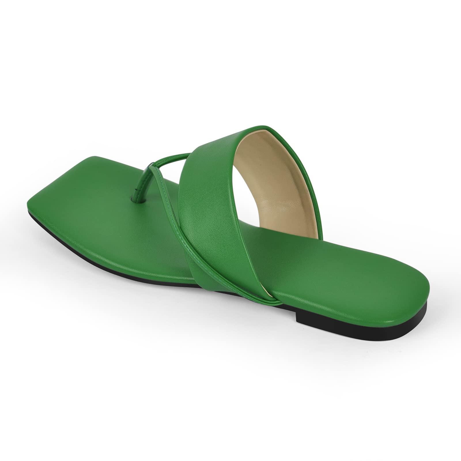 Women's Open Toe Clip Sandals - Square Toe Strappy Summer Beach Flats - Slip On Comfort for Outdoor & Indoor Wear - Perfect for Beach, Pool, Vacation and Casual Outings