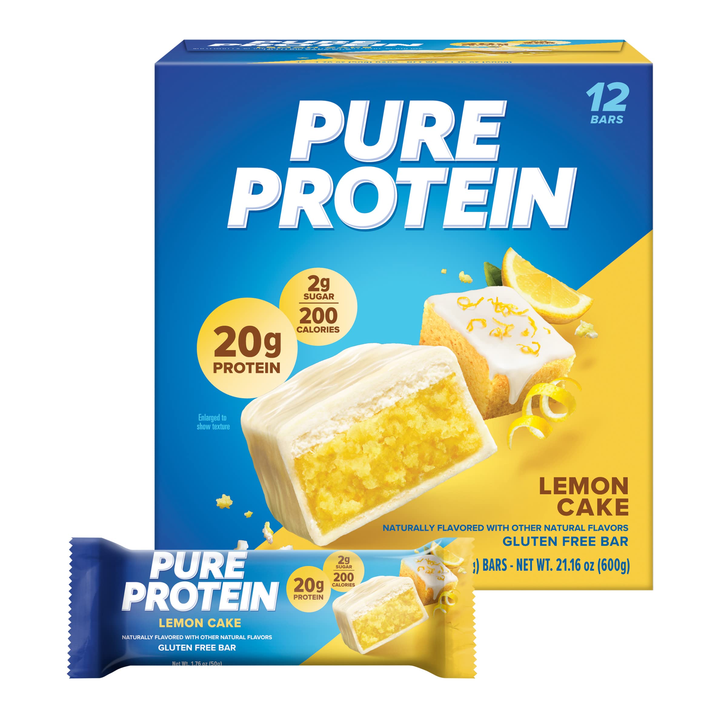 Pure Protein Bars - High Protein Lemon Cake Snacks for Energy & Fitness