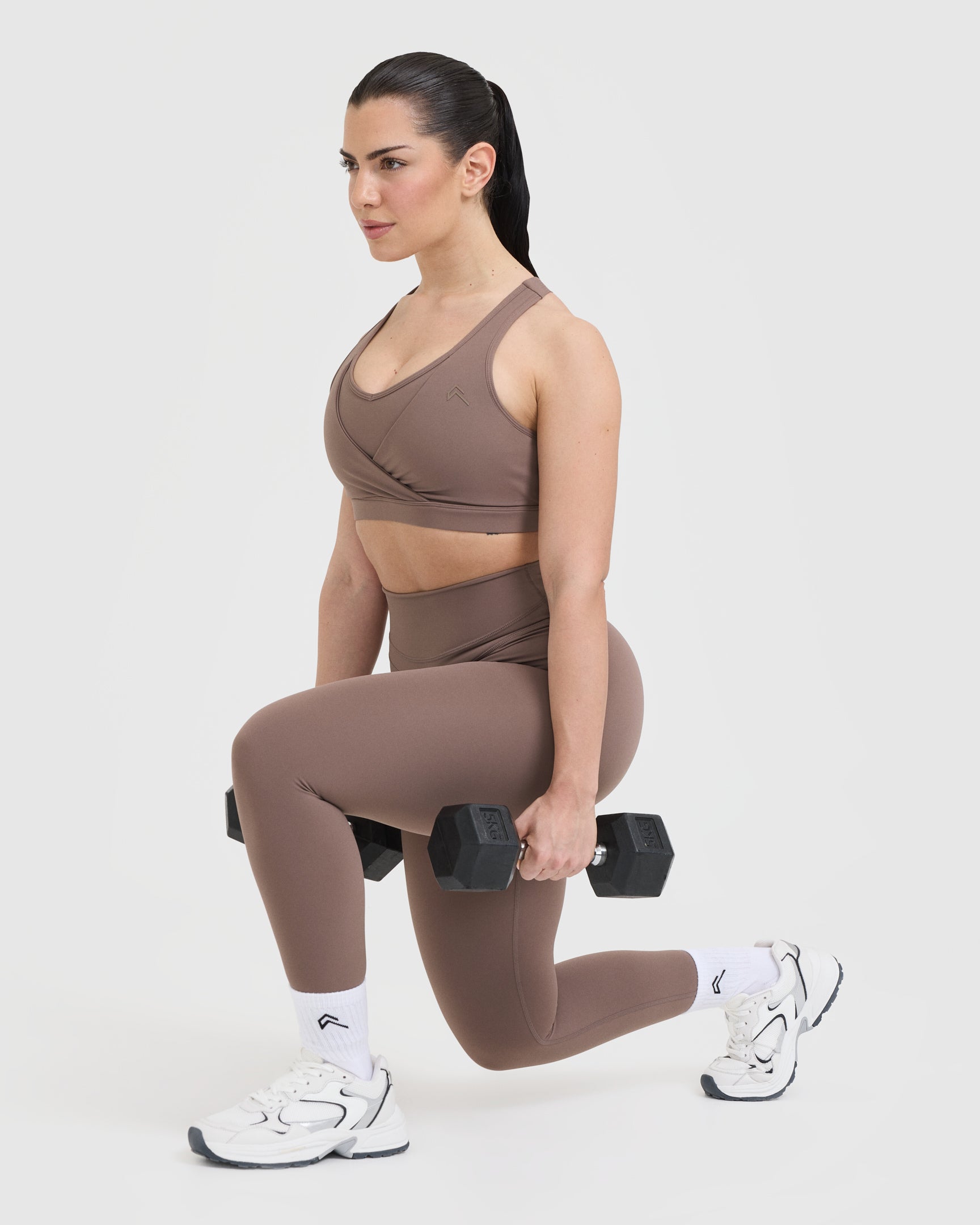 High Support Seamless Sports Bra for Women - Cool Brown | Yoga, Running, Gym & Workout Comfort