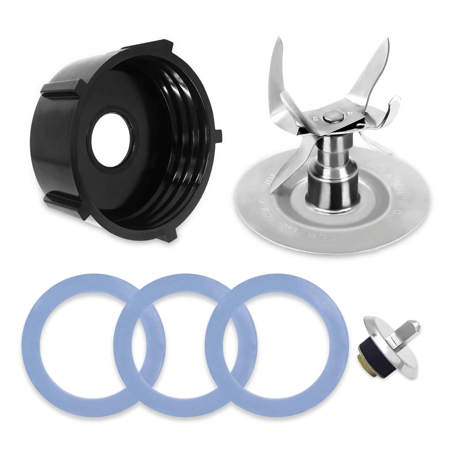 6PCS Blender Replacement Parts Kit - Compatible with Oster Osterizer Blenders - Includes Blades, Bottom Cap, 3 Rubber O-Rings, Gasket, Coupling Stud & Slinger Pin - Perfect for Smoothies, Juicing & Food Prep