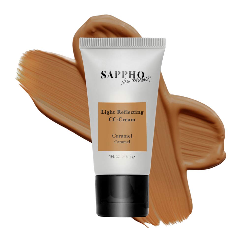 SAPPHO New Paradigm Organic Light Reflecting CC Cream - Clean, Vegan, Cruelty-Free Makeup (Shade 4 Caramel) | Natural Glow, Even Skin Tone for Daily Wear & Special Occasions