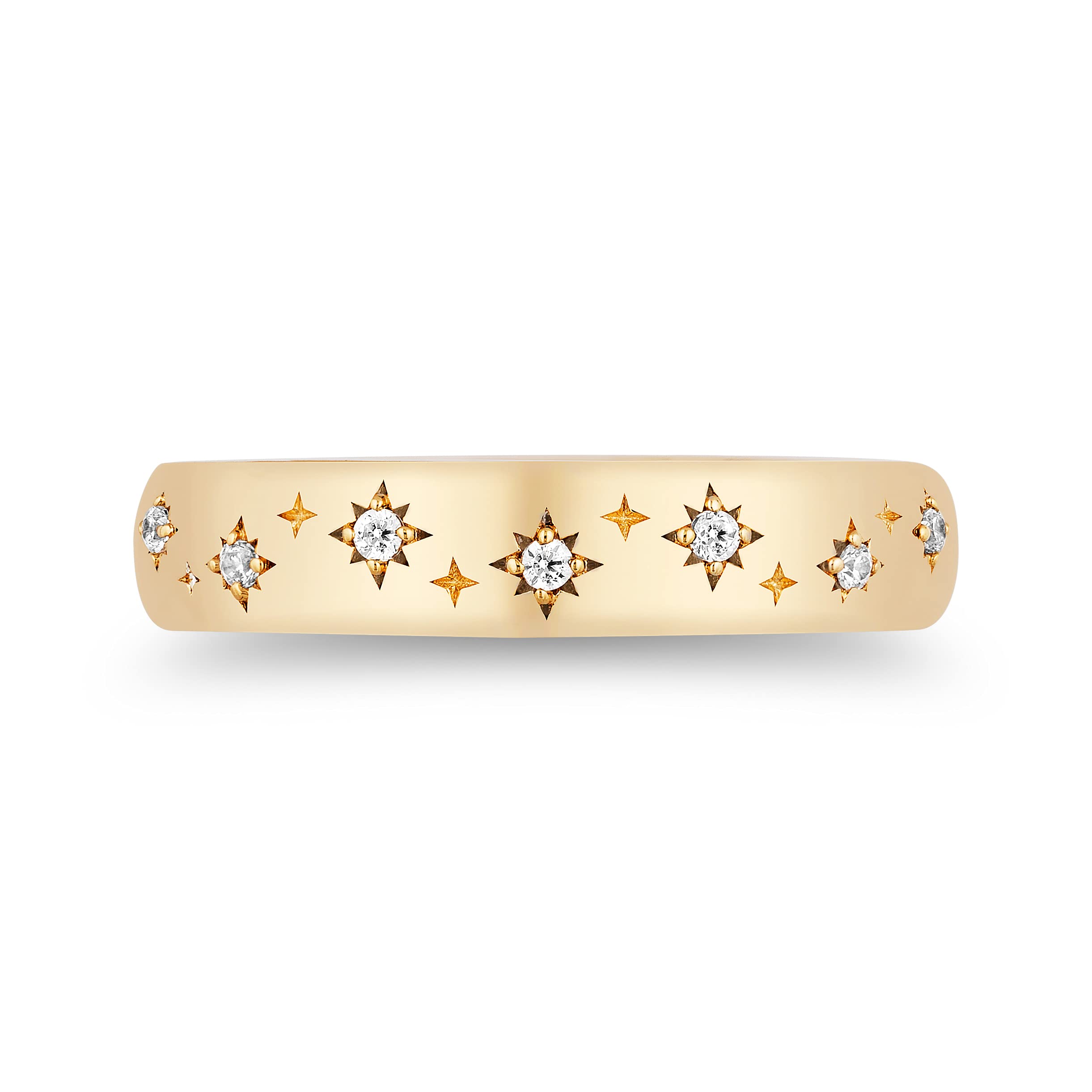 Jewelili Hallmark 14K Yellow Gold Eternity Band Ring for Women with Natural White Round Diamonds | Fine Jewelry Gift Set with Box | Perfect for Anniversaries, Weddings & Special Occasions