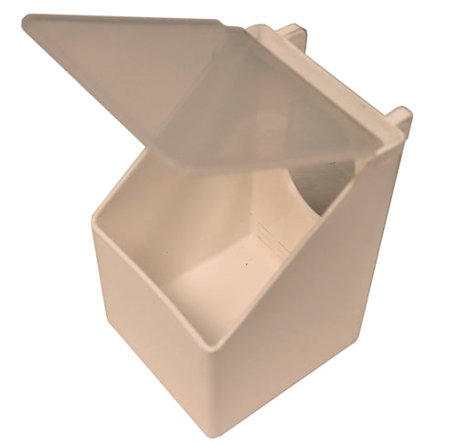 Plastic 1 Hole Bird Feeder for Quails, Pigeons & Doves - Outdoor Cage Attachment - Easy Fill Design for Backyard & Garden Bird Watching