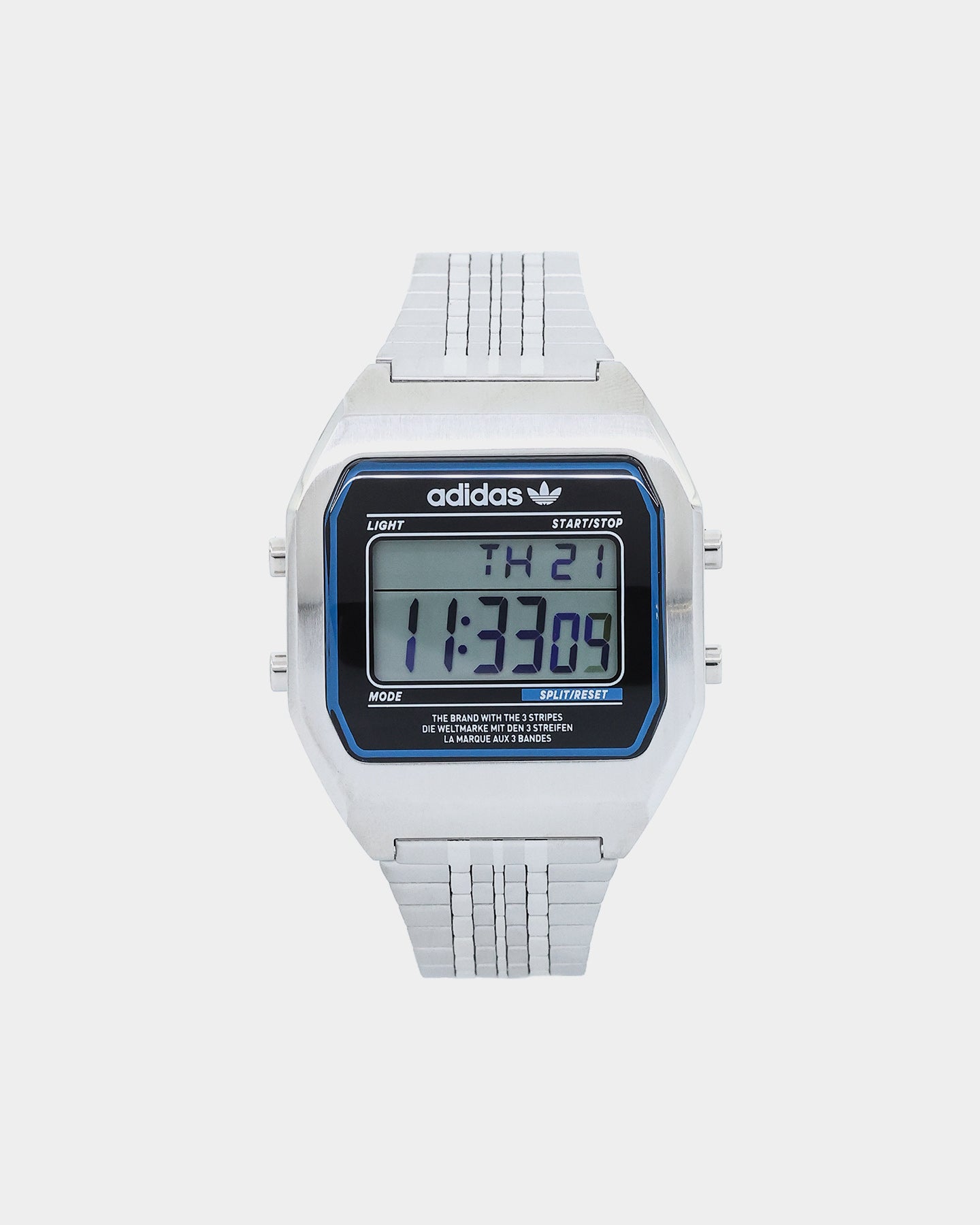 Adidas Digital Two 36MM Silver/Silver Watch - Stylish Unisex Sports Watch for Men & Women - Perfect for Running, Gym Workouts & Everyday Wear