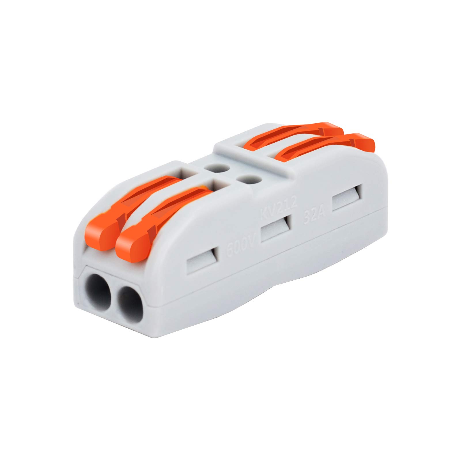 NineLeaf 2 Conductor Compact Wire Connectors - 100 Pack for 2 Circuit Inline Splices | Electrical Wiring, Automotive, DIY Projects & Home Appliances