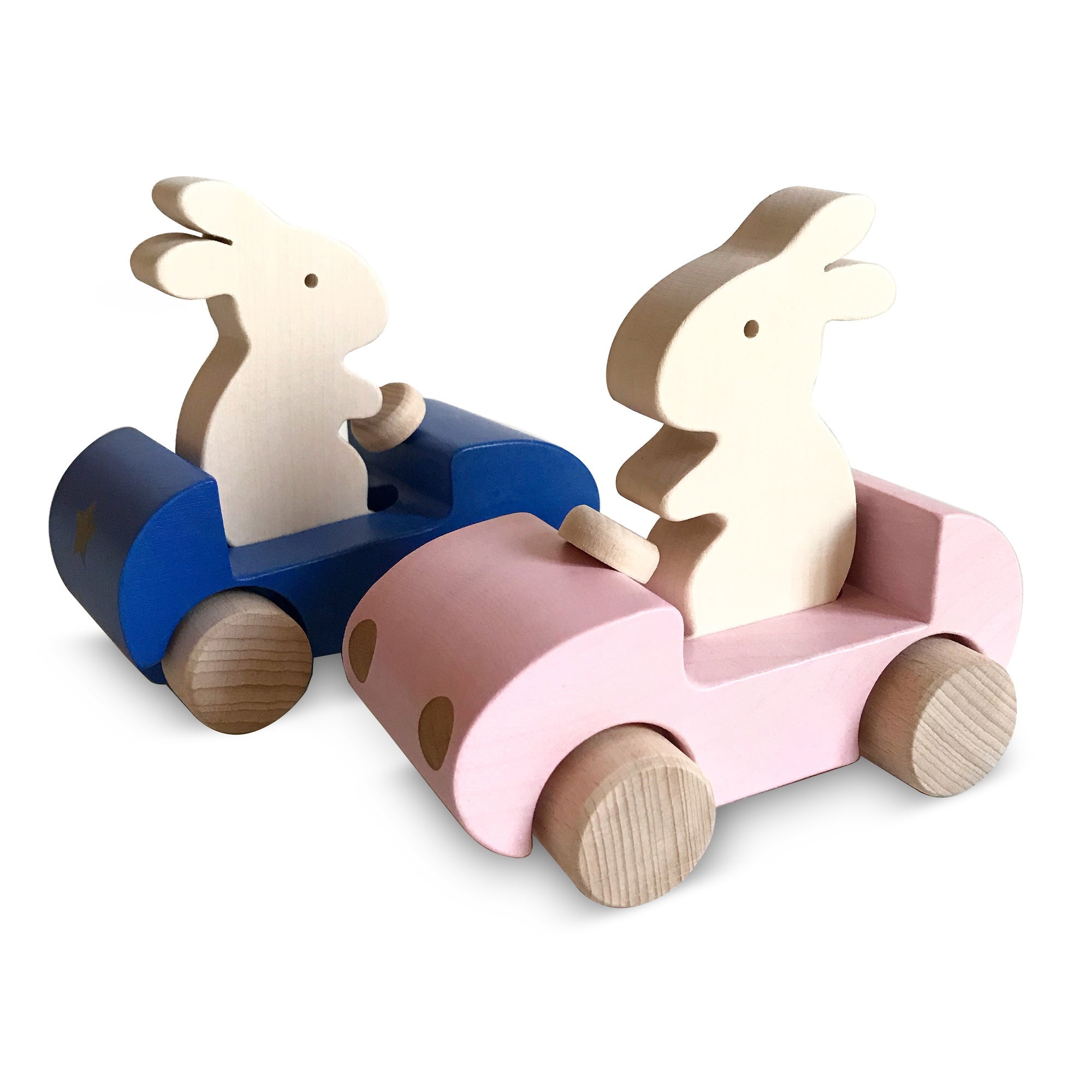 Briki Vroom Vroom Bunny Car Toy - Cute Pink Ride-On for Toddlers | Perfect for Indoor Playrooms & Birthday Gifts