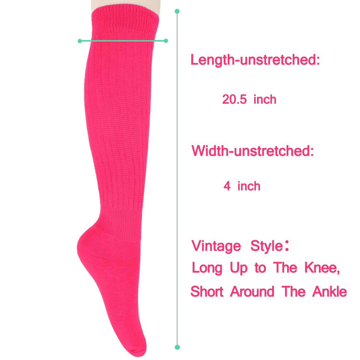 Benefeet Women's & Girls' Long Knit Knee High Boot Socks - 80s 90s Retro Slouch Scrunch Style for Winter & Fall Fashion - Perfect for Boots, Leg Warmers, and Casual Outfits