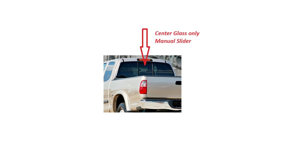2000-2006 Toyota Tundra Manual Slider Back Glass Window Replacement - Dark Tinted Center Piece Glass - Perfect for Rear Window Repair & Upgrade | Fits CrewMax & Double Cab Models