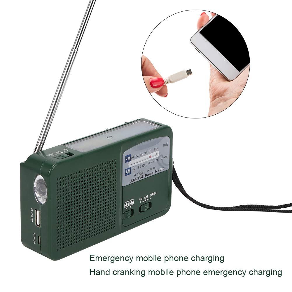Solar Hand Crank Emergency Radio with LED Flashlight & Phone Charger - Portable NOAA Weather Radio for Camping, Hiking, Backpacking & Power Outages