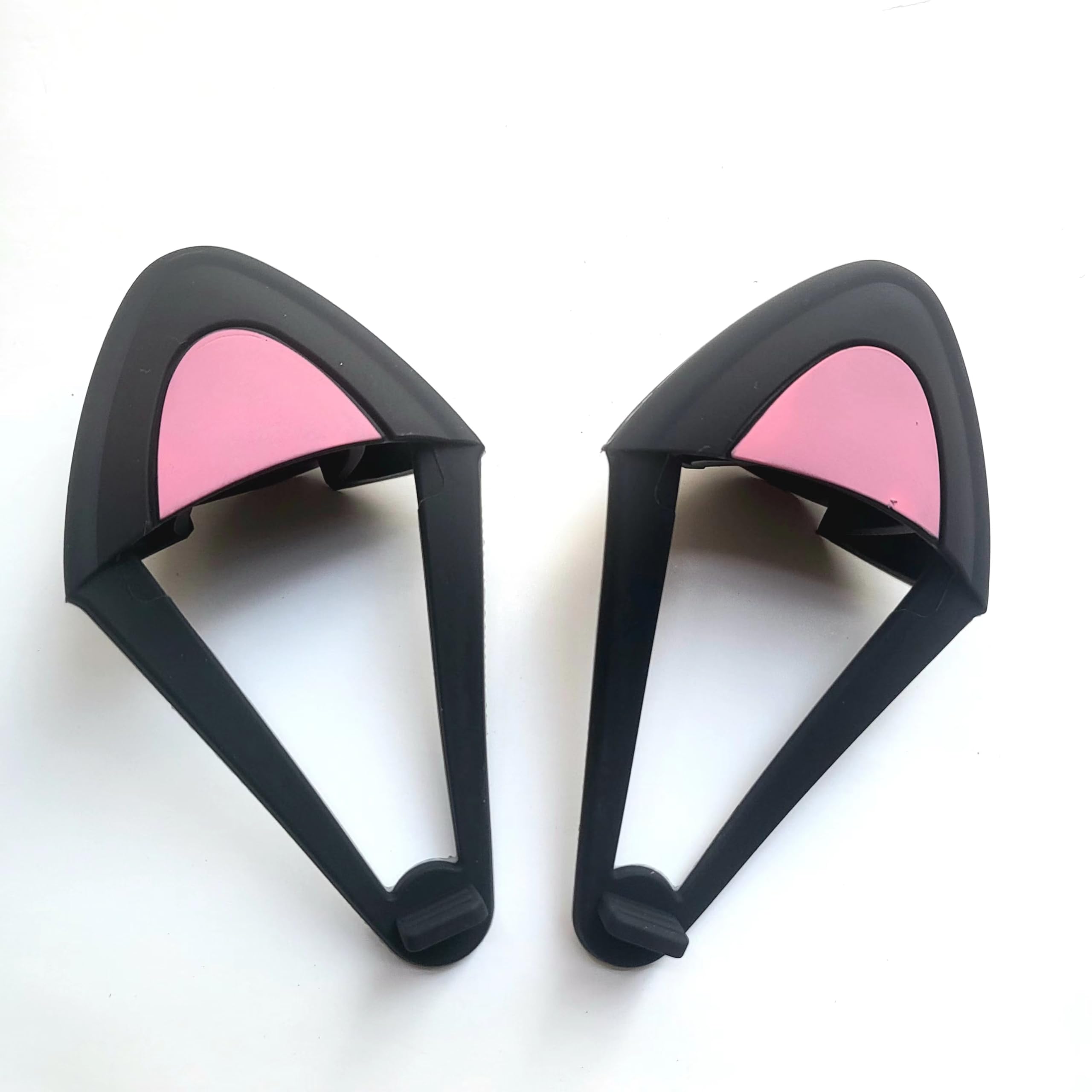 Cute Kitty Cat Ears Headphone Accessories - Compatible with HyperX Cloud Alpha, Cloud Flight, Razer Kaira, Barracuda X, BlackShark & Arctis Pro/Nova Gaming Headsets (Black) - Perfect for Cosplay, Gaming Streams & Anime Conventions
