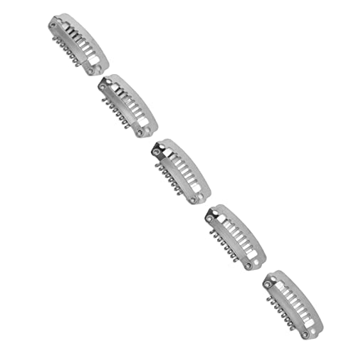 Stainless Steel 8-Toothed Wig Snap Clip - Secure Hair Extension Clips for Wigs | Portable & Safe for Hairstylists & Home Use | Perfect for Cosplay, Daily Styling & Salon Hair Extensions (Silver)