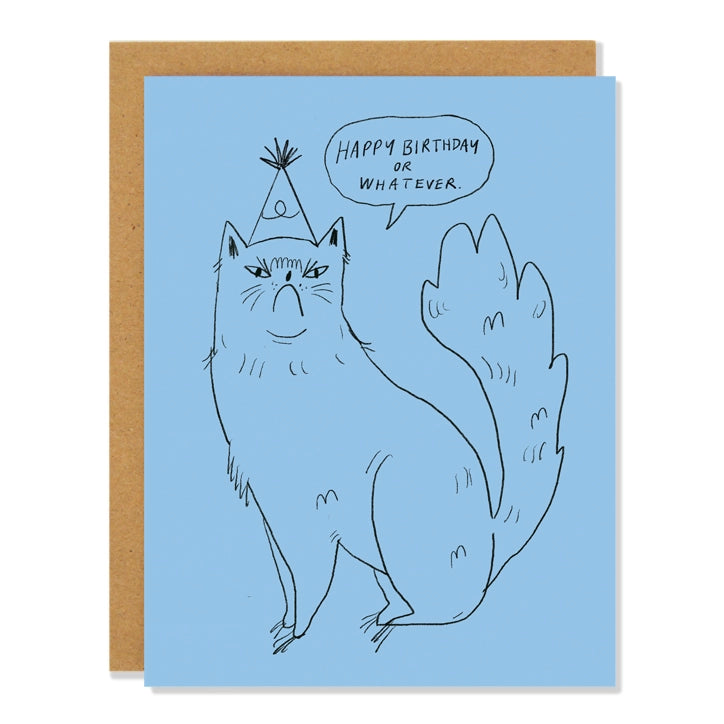 Funny Cat Birthday Card - Sarcastic & Snarky Greeting for Cat Lovers | Perfect Gift for Friends with Lazy Humor | Use for Birthdays, Parties & Special Occasions