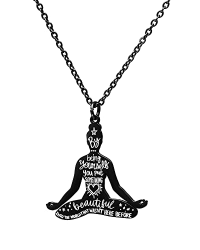 Black - Silhouette Yoga Necklace - 1
