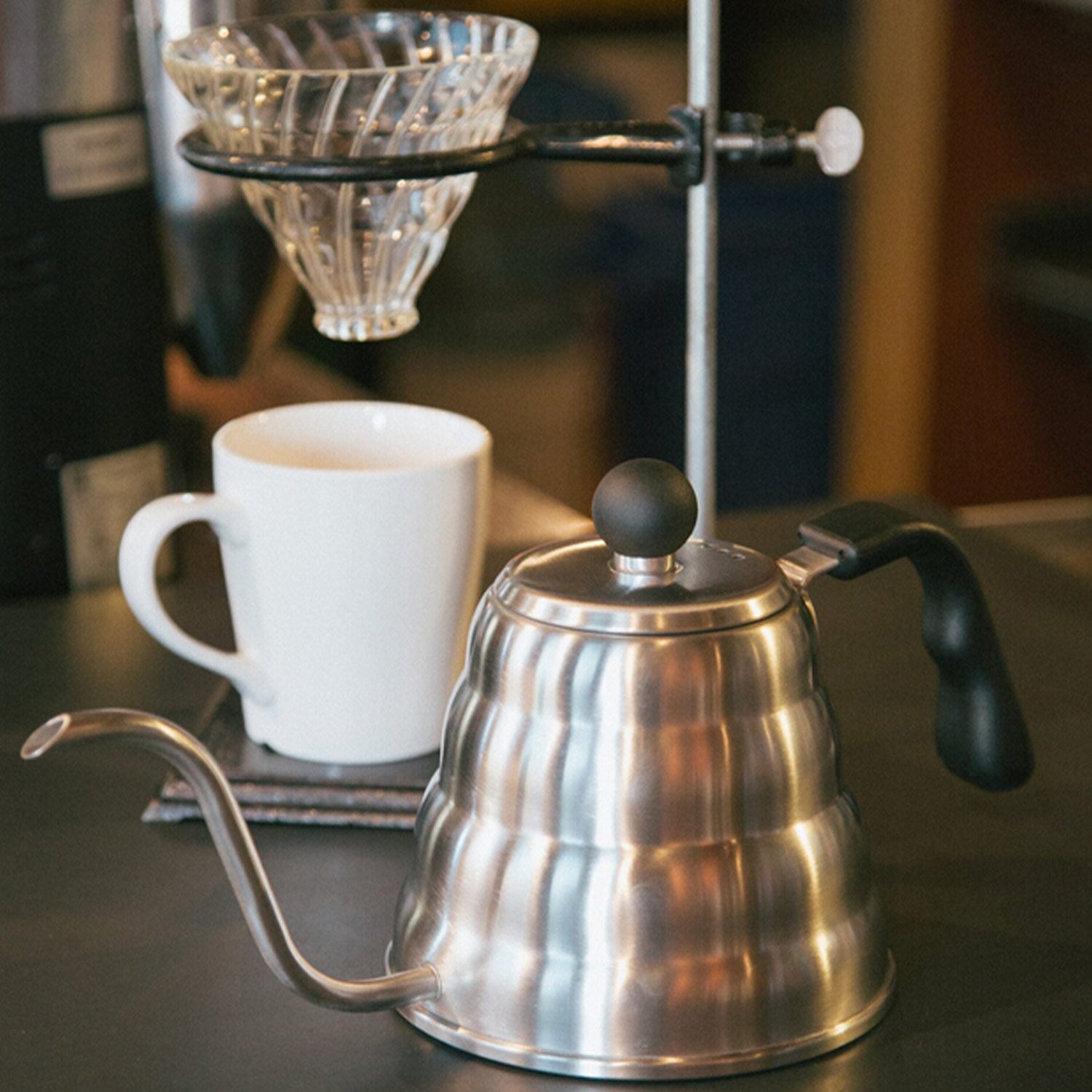 I.XXI 1200ml Stainless Steel Gooseneck Kettle - Premium Silver Electric Pour Over Coffee & Tea Kettle for Home, Office & Barista Use