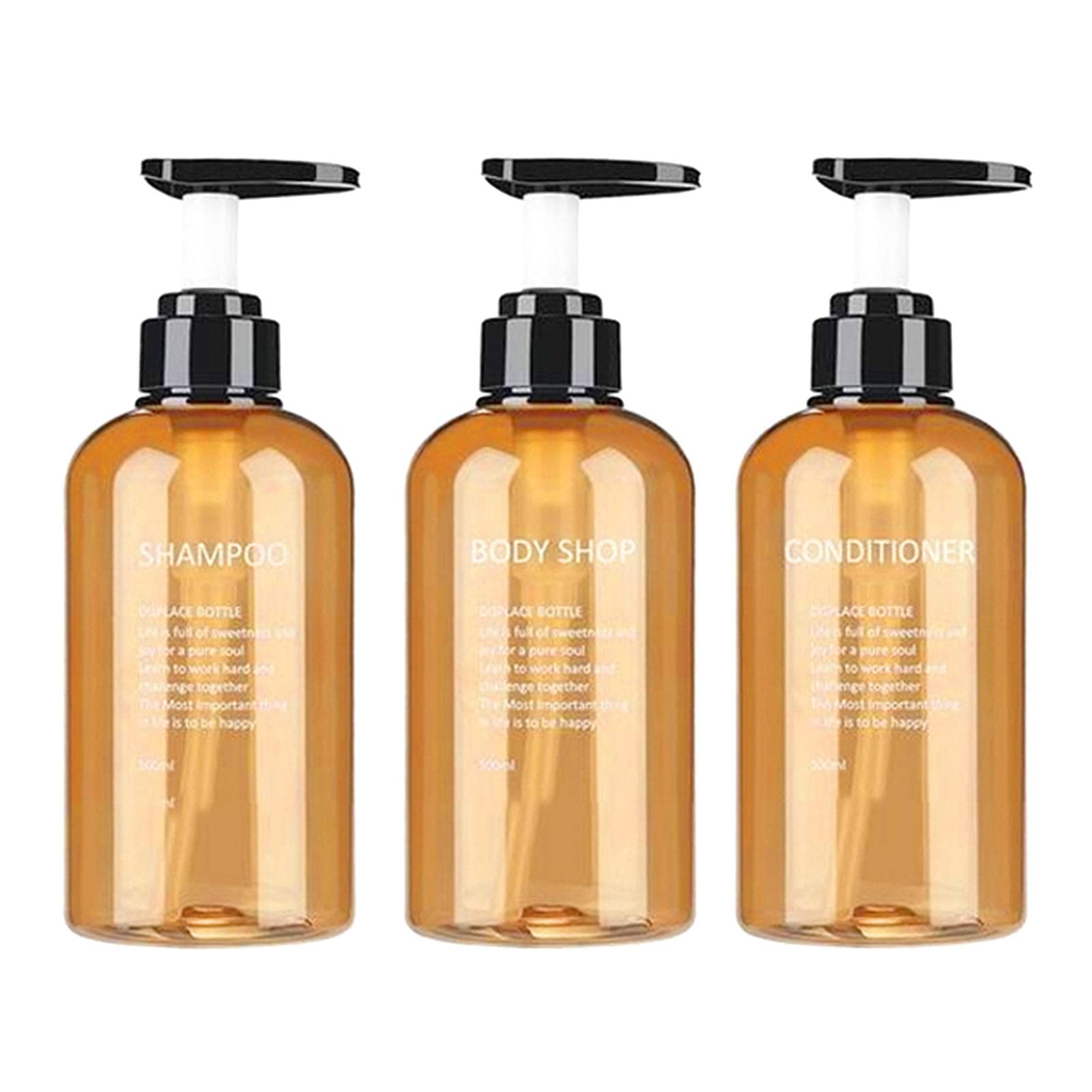 AMLESO 3ml Plastic Pump Bottle - Clear Refillable Container for Body Wash, Moisturizer & Liquid Soap - Travel Size Yellow (Pack of 300ml) - Perfect for Home, Salon & Travel Toiletries