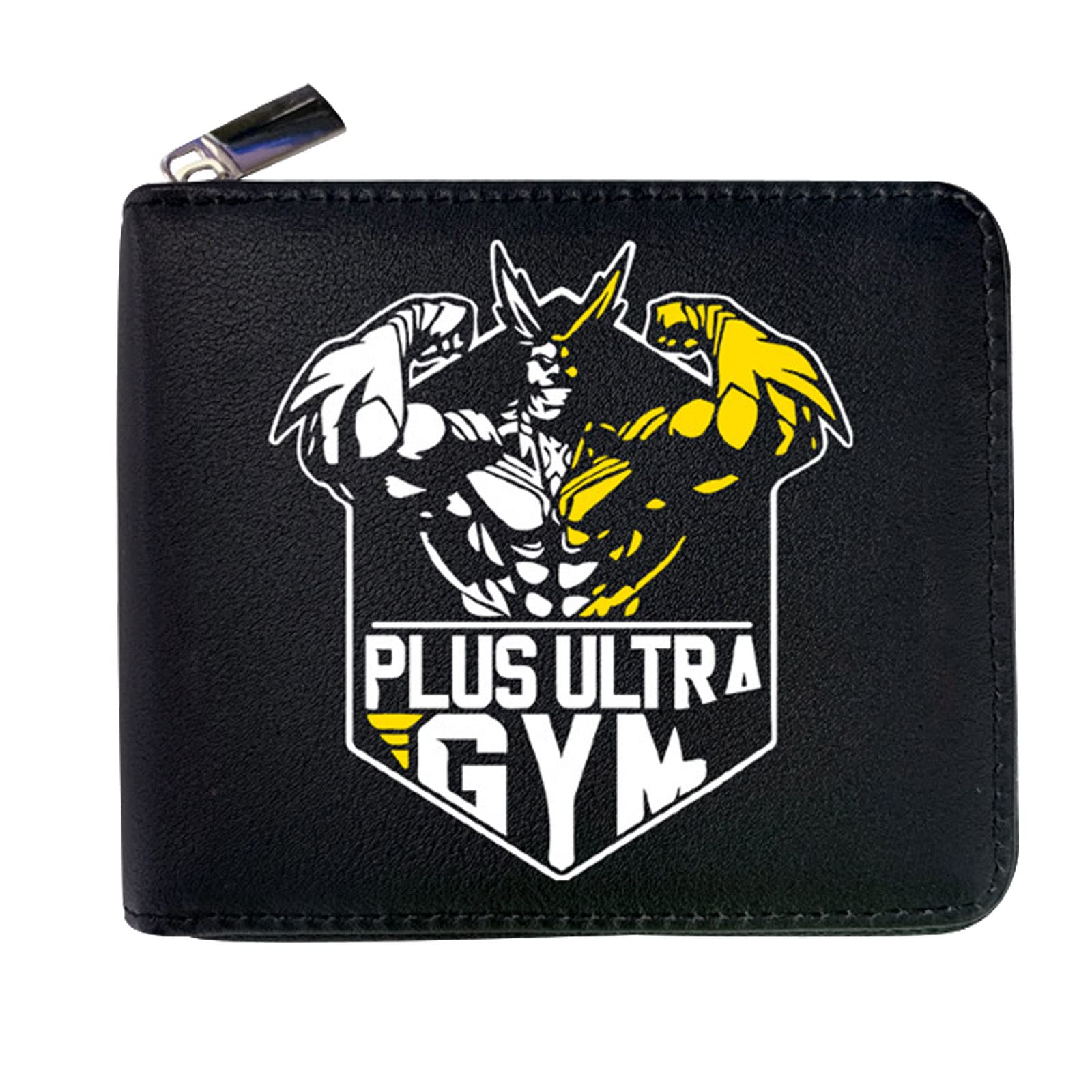My Hero Academia Anime Wallet Lanyard for Women - PU Leather Bifold Wallet with 1 Cash Slot, 2 Credit Card Slots, ID Window & Zipper Compartment (Black, 4.7x3.9 Inch) - Perfect for Cosplay, Conventions & Everyday Use