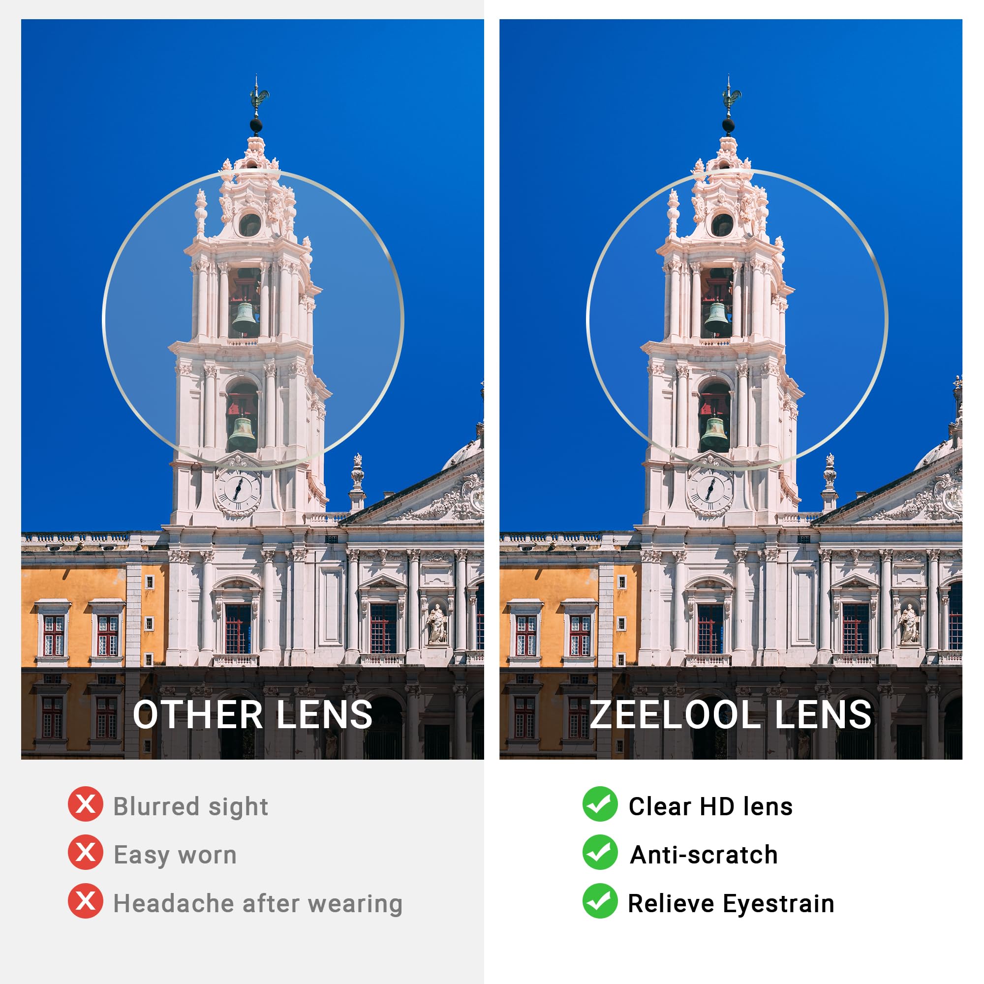 Zeelool Retro Thick Blue Light Blocking Glasses for Women | Acetate Rectangle Frame (VFP0236) | Computer & Reading Glasses for Office & Home Use