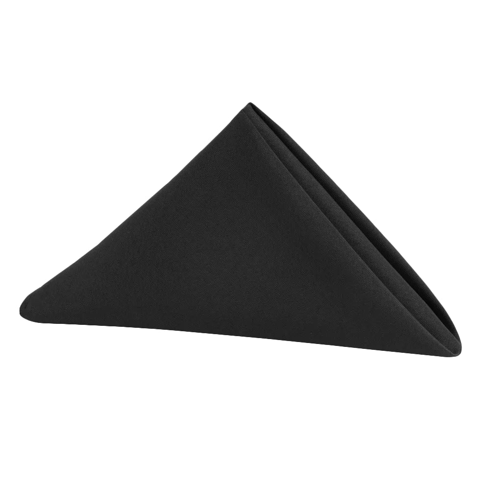 Premium 20x20 Inch Black Polyester Napkins - Soft, Durable & Wrinkle-Resistant for Restaurants, Weddings & Everyday Dining