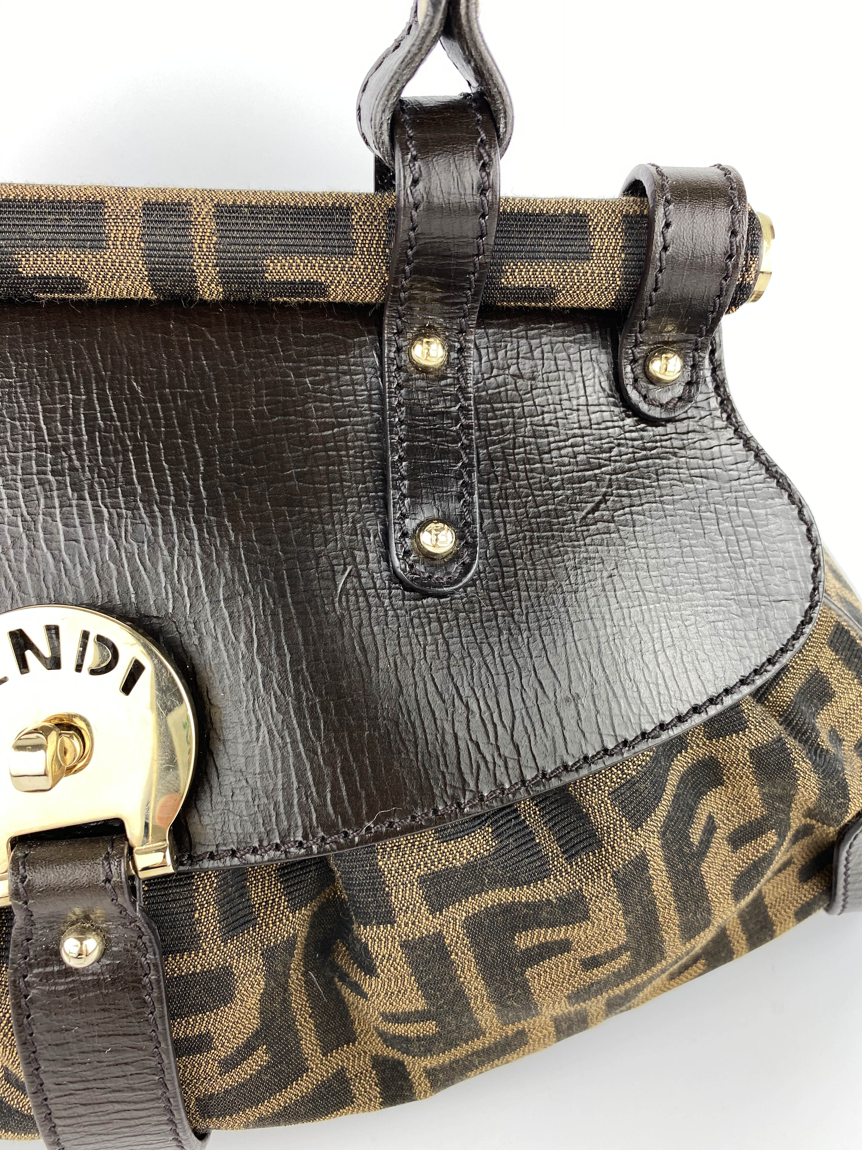 Fendi Brown Magic Picola Leather Shoulder Bag for Women | Luxury Designer Handbag for Work, Travel & Everyday Use