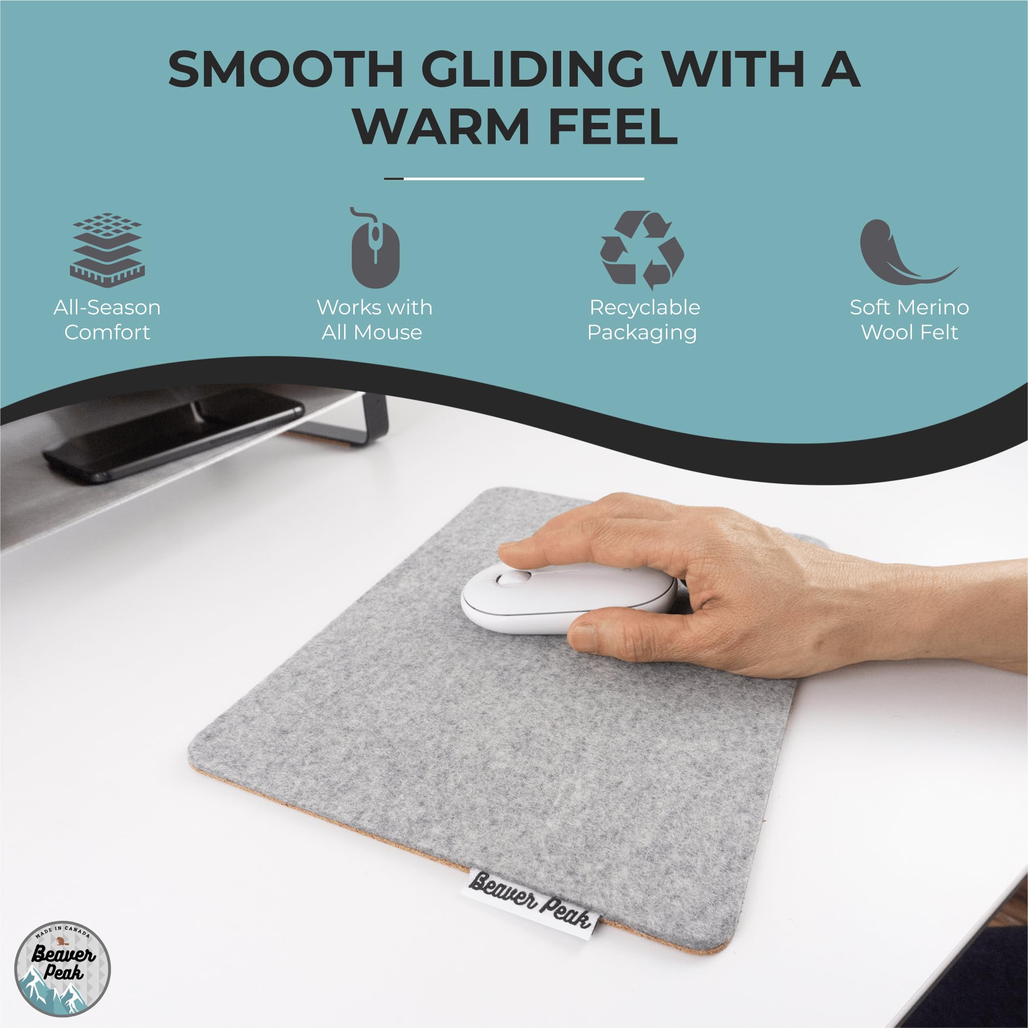 Premium 100% Merino Wool Mouse Pad 11.5