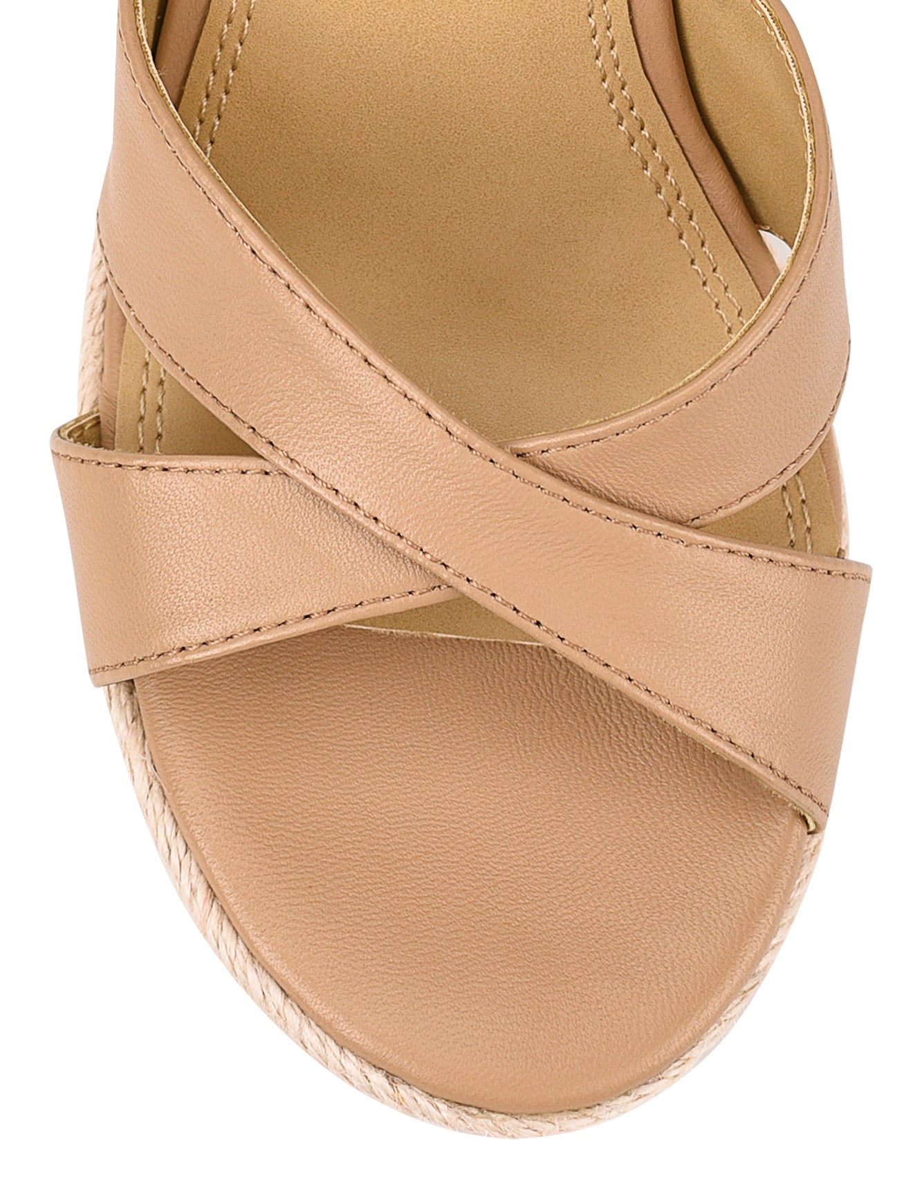 Remmie Rope Wedges Women's Sandals - Almond Tan Genuine Leather Comfortable Slip-On Shoes for Summer Beach, Vacation & Casual Outfits
