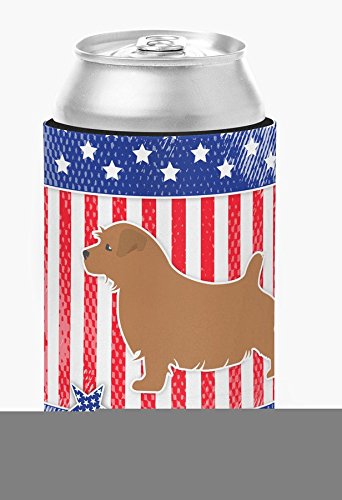 CoolCookware USA Patriotic Norfolk Terrier Can Hugger & Bottle Holder - Perfect for Beer, Soda Cans & Water Bottles at BBQs, Parties & Outdoor Events