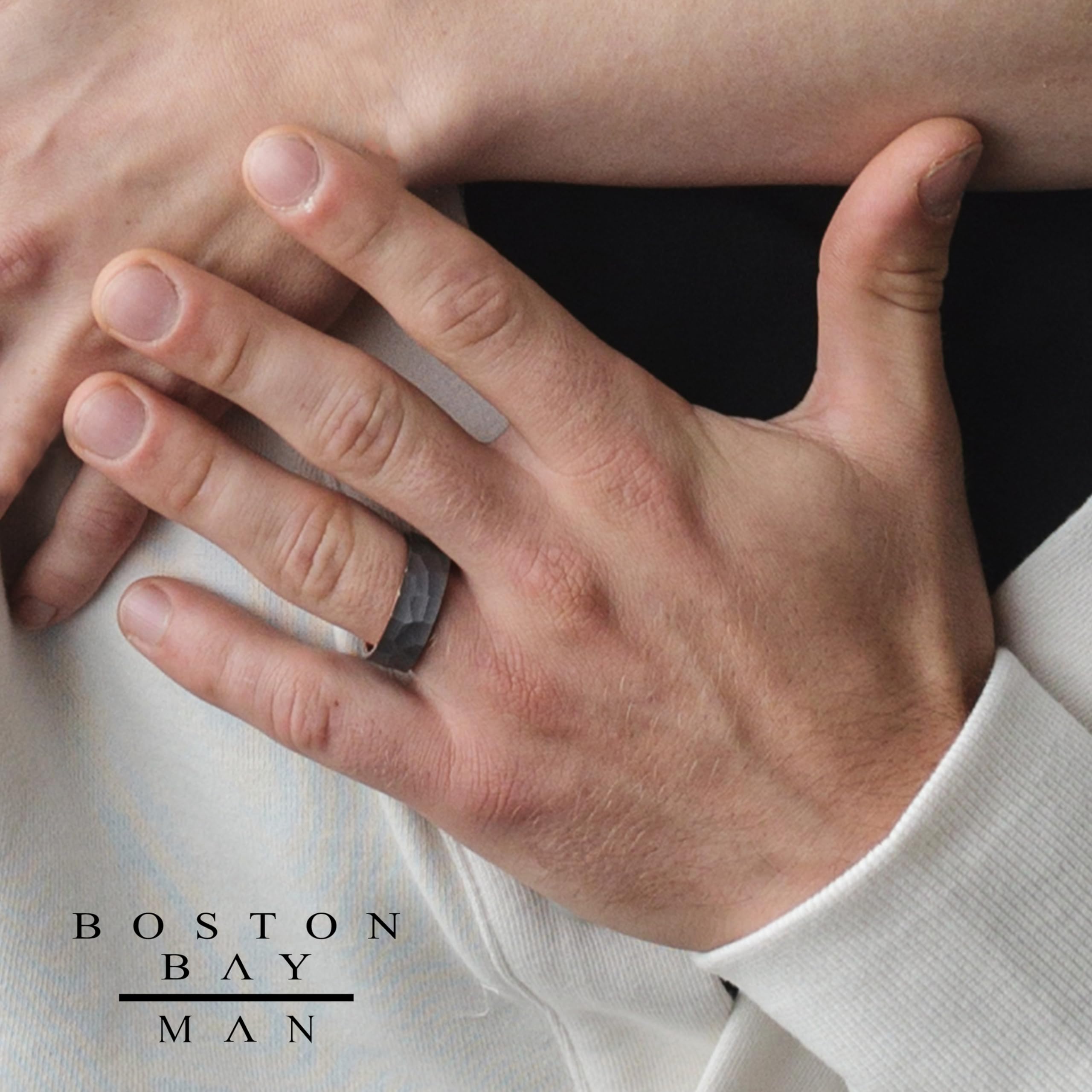 Boston Bay Diamonds Tantalum Comfort Fit Men's Wedding Band & Fashion Ring - 7mm & 8mm Width Options - Hypoallergenic Durable Metal for Everyday Wear - Perfect for Weddings, Anniversaries & Special Occasions