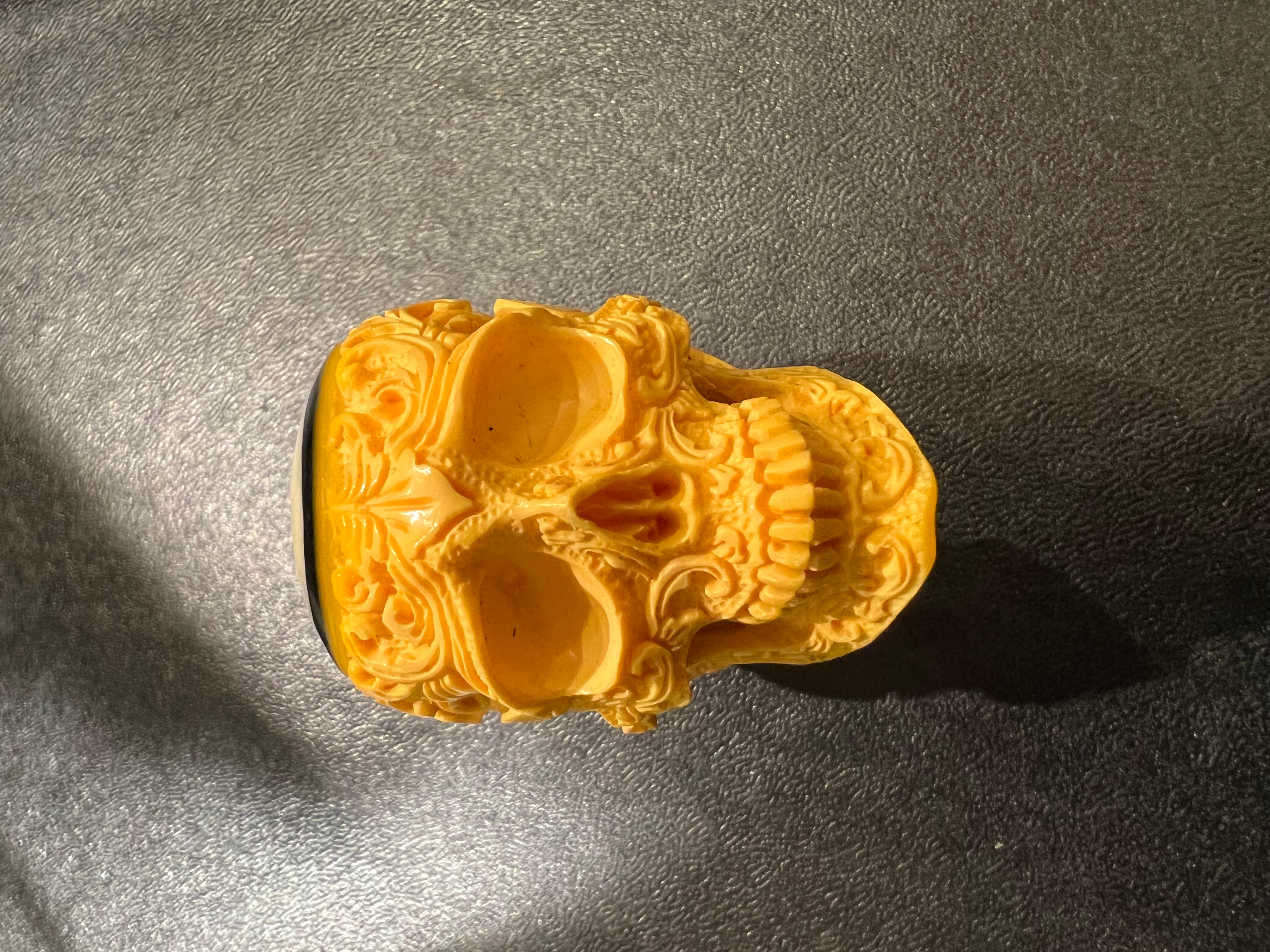 Hand-Carved Skull Billiard Ball #1 - Unique Pool Table Accessory for Halloween, Game Room Decor & Collectors