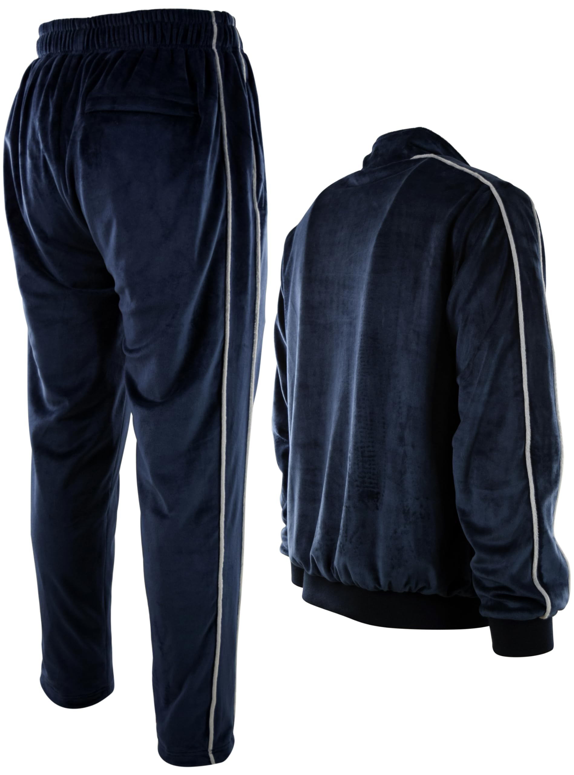Men's Velour Tracksuit Set with Zippered Pockets & Soft Velour Lining - Comfortable Lounge Wear for Home, Gym & Casual Outings
