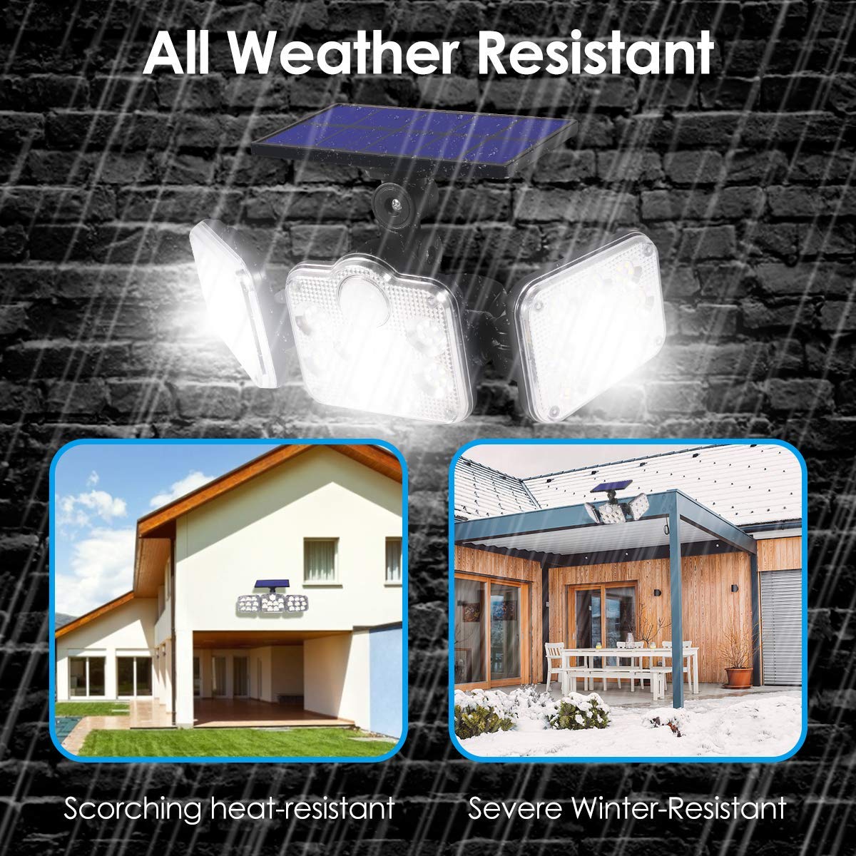 Solar Motion Lights Outdoor - 3 Modes, IP65 Waterproof, Super Bright for Garden & Pathway Security