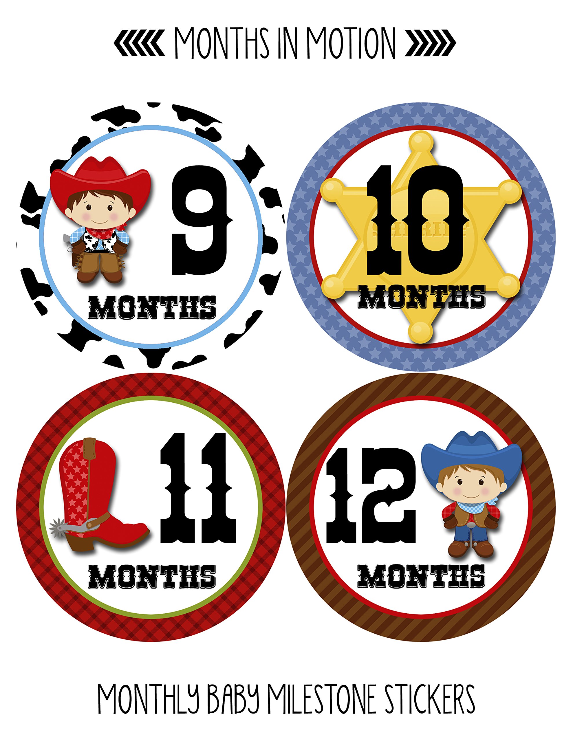 Baby Monthly Milestone Stickers - Newborn Boy Growth Tracking Stickers - Adhesive Photo Props for First Year Memories | Perfect for Baby Photo Shoots, Scrapbooking & Monthly Milestone Celebrations