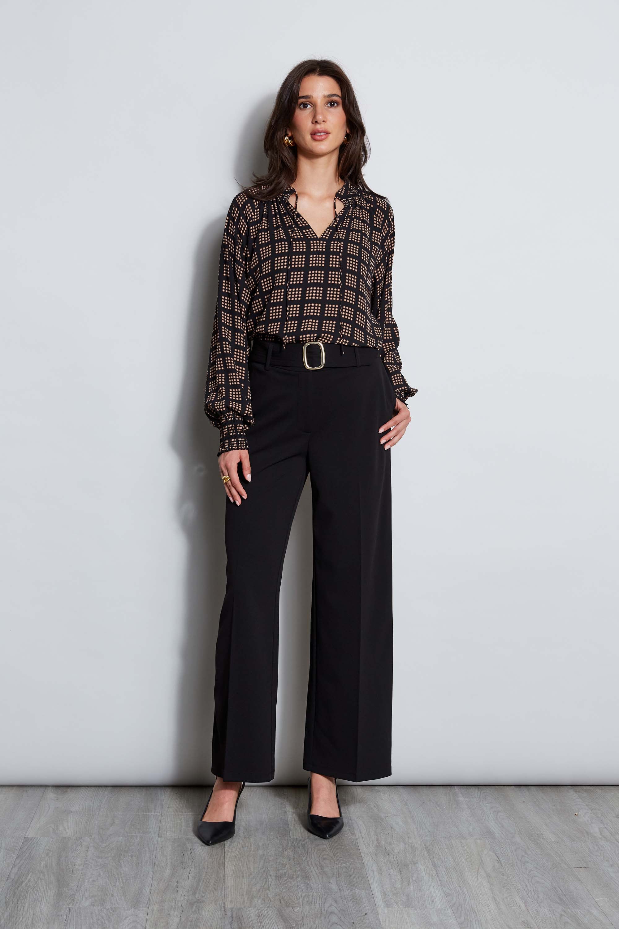 Tahari Icon Dot Shirt for Women - Stylish Polka Dot Blouse for Office & Casual Wear | Perfect for Work, Dates & Special Occasions