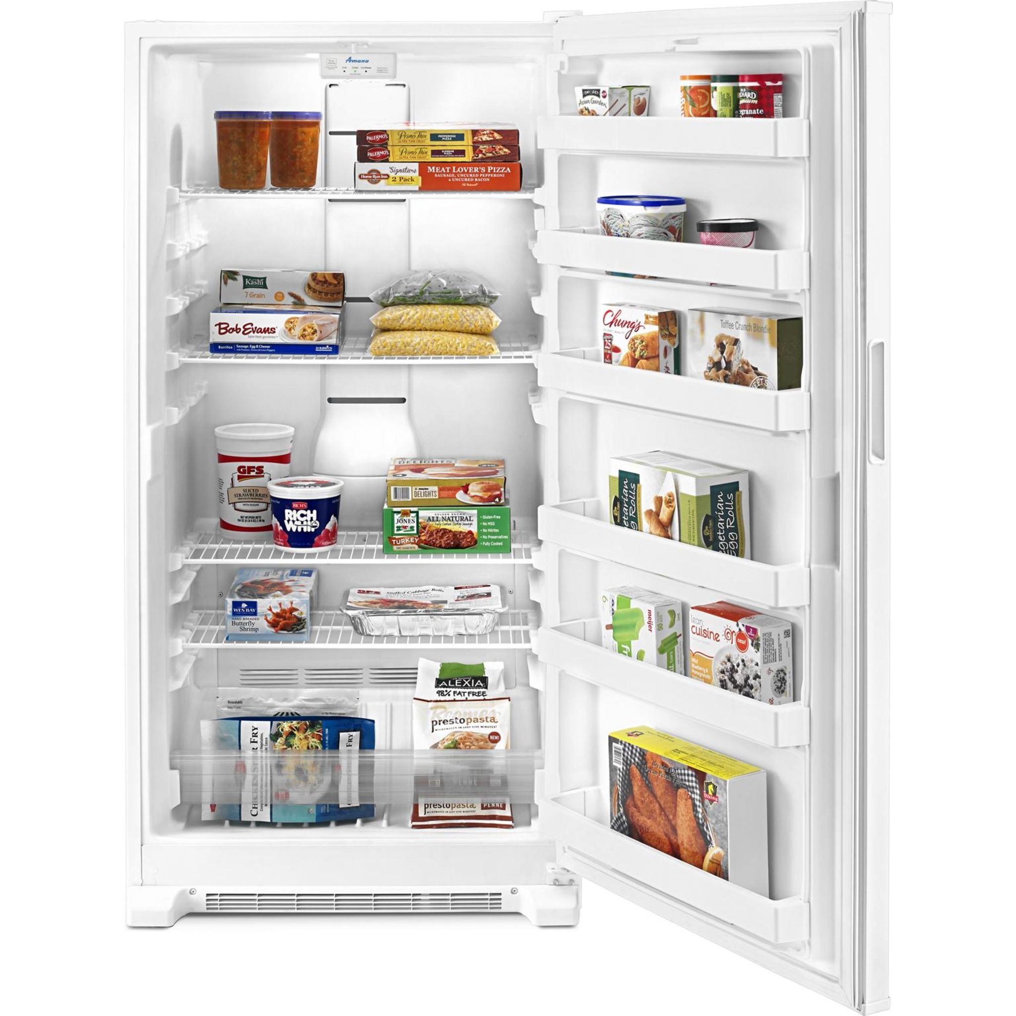 Amana AZF33X20DW 33 Inch Upright Freezer in White - Energy Efficient Deep Freezer for Home, Garage, or Restaurant Use
