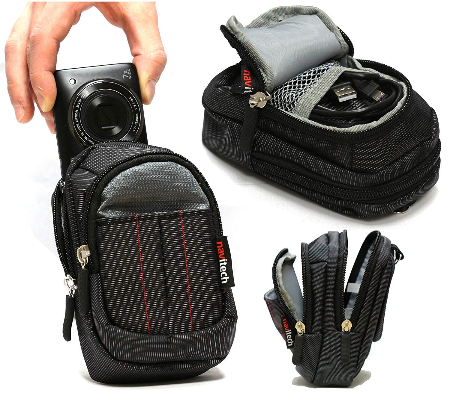 Navitech Black Compact Camera Case for Ricoh WG-6 - Waterproof Protective Pouch for Digital Cameras - Perfect for Outdoor Adventures, Travel & Hiking