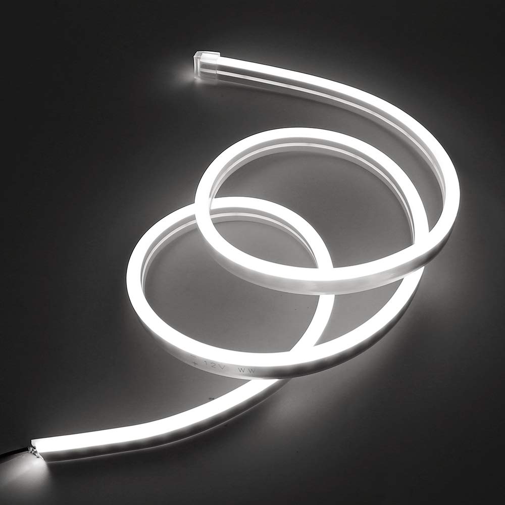 XUNATA 164ft LED Neon Rope Light - 6000K Daylight White, Waterproof 12V Flexible Strip with 6000 SMD 2835 LEDs for Outdoor Garden, Patio, Party, Christmas & Thanksgiving Decorations (White) - Perfect for Landscape Lighting, Holiday Displays & Backyard Ambiance
