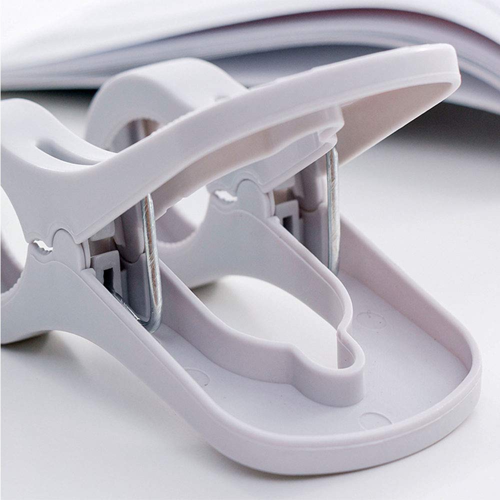 2Pcs Large Windproof Plastic Beach Towel Clips - Heavy Duty Bathroom & Pool Chair Clamps for Laundry, Quilts, Sunbeds - Perfect for Outdoor, Travel & Home Use (Grey)