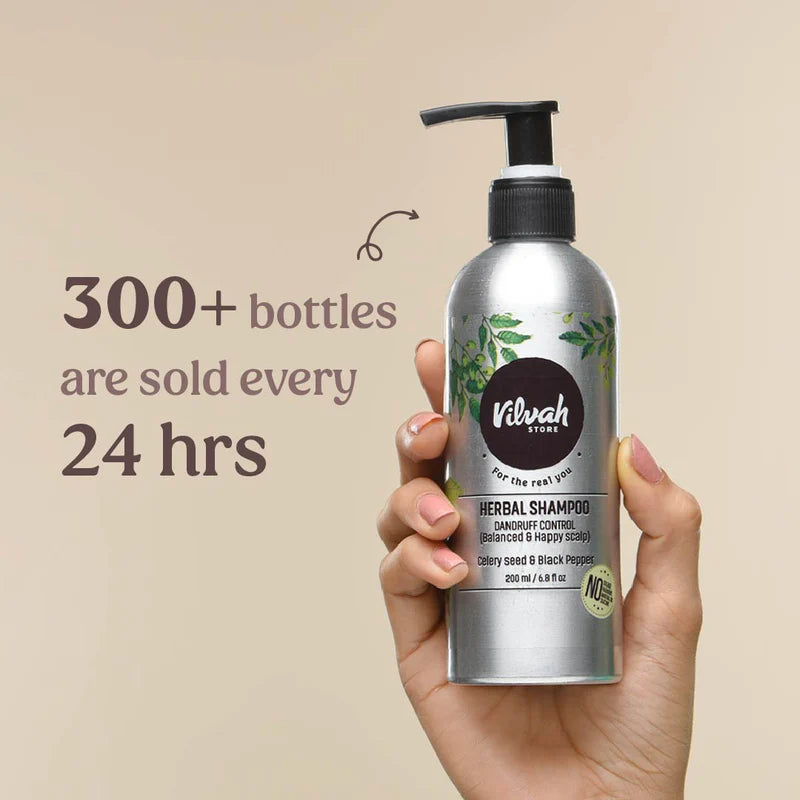 Natural Herbal Shampoo for Dandruff Control & Scalp Care - Sulfate-Free, Anti-Itch Formula for Dry, Flaky Scalp | Perfect for Daily Use & Sensitive Scalp