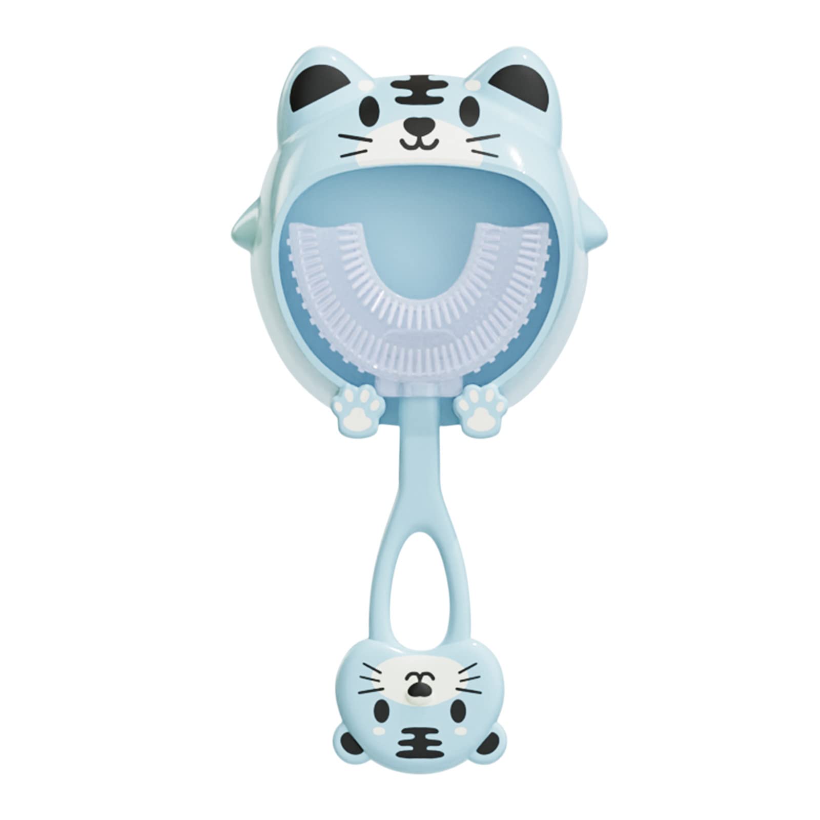 Soft U-Shaped Kids Toothbrush for Toddlers - Whitening & Massage - Blue