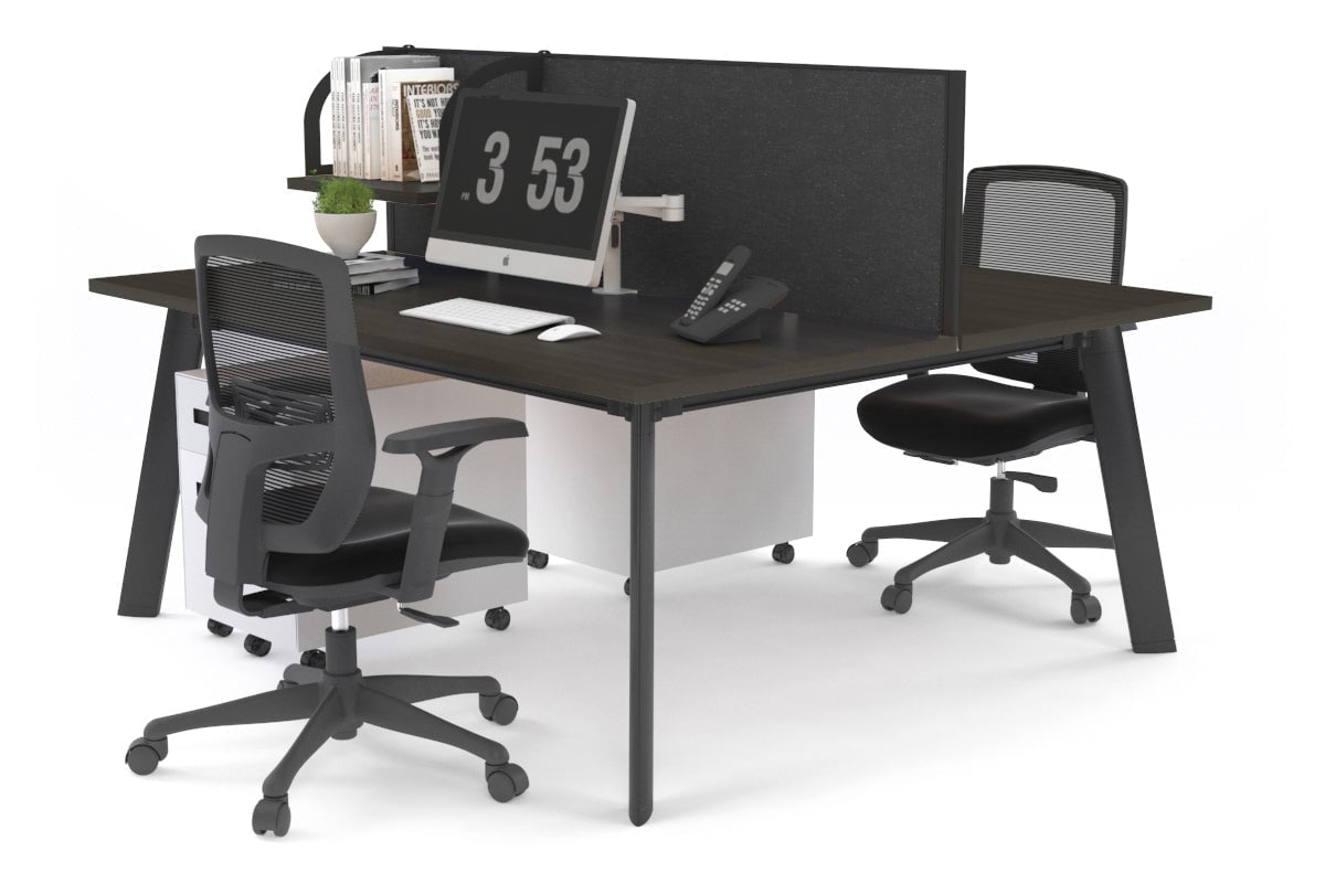 2-Person Workstation with Black Frame - 1200L x 700W Office Desk for Collaborative Workspaces | Perfect for Home Office, Coworking Spaces & Team Projects