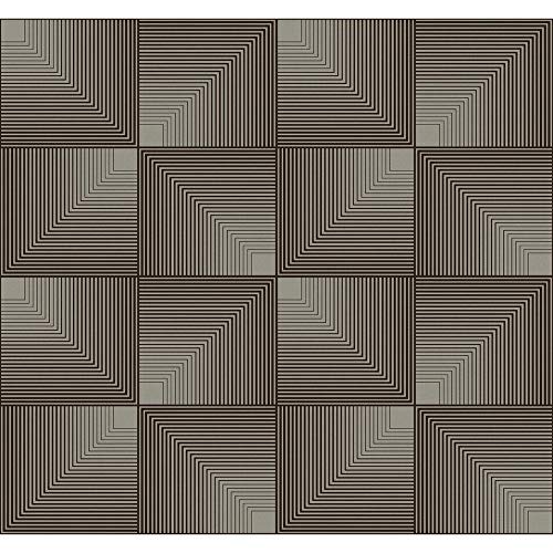 Modern Geometric Black & Silver Metallic Wallpaper - Contemporary Square Design for Living Room, Bedroom, and Office Decor