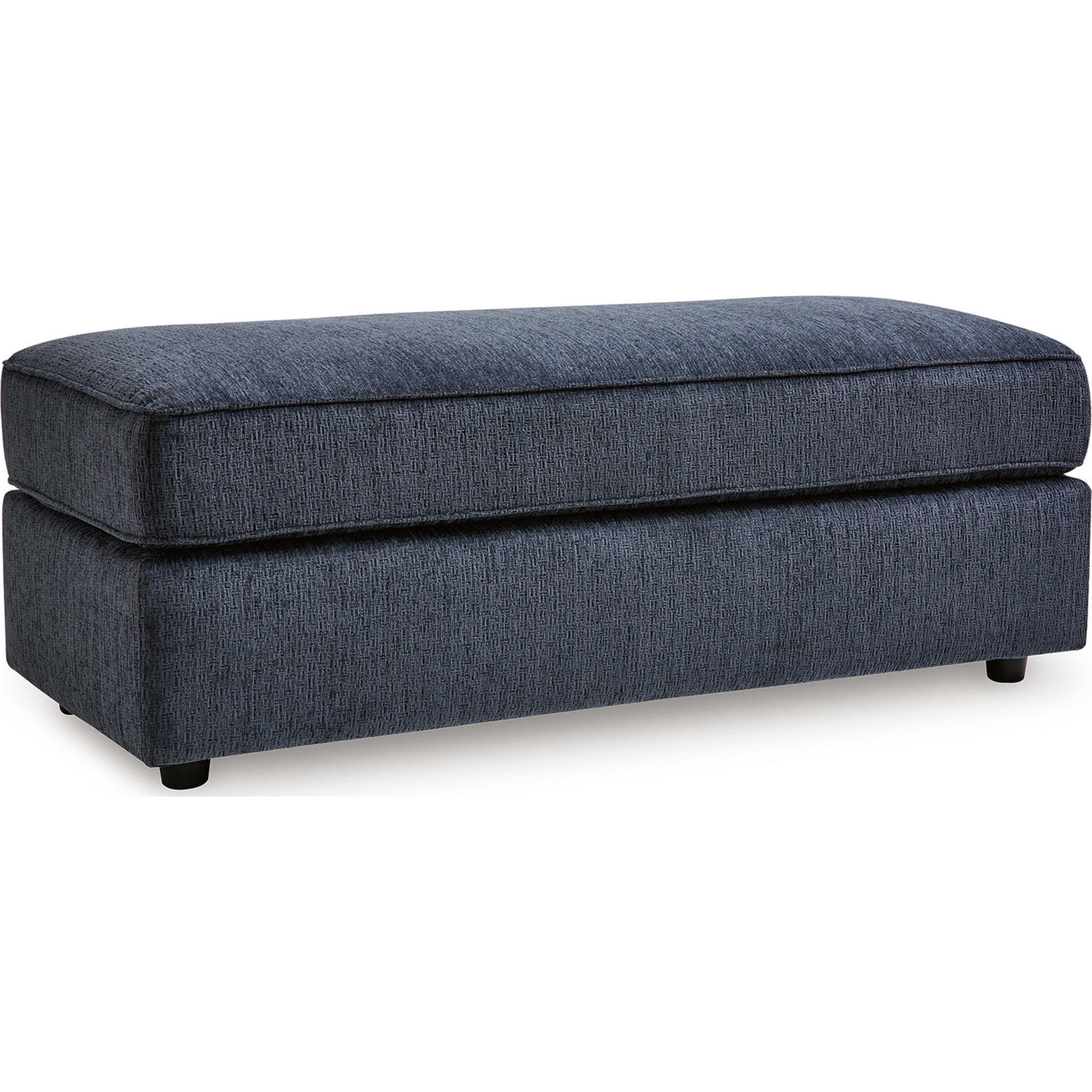 Albar Place Oversized Accent Ottoman in Cobalt Blue - Large Round Footstool Pouf with Storage for Living Room, Bedroom & Nursery Decor