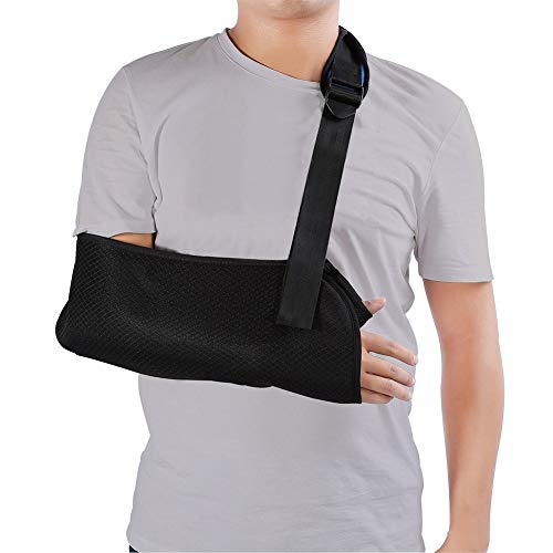 Adjustable Universal Arm Sling with Soft Padding - Unisex Shoulder Support for Broken Bones & Fractures - Rotator Cuff Stabilizer for Adults (Black) | Perfect for Post-Surgery Recovery, Sports Injuries & Daily Comfort