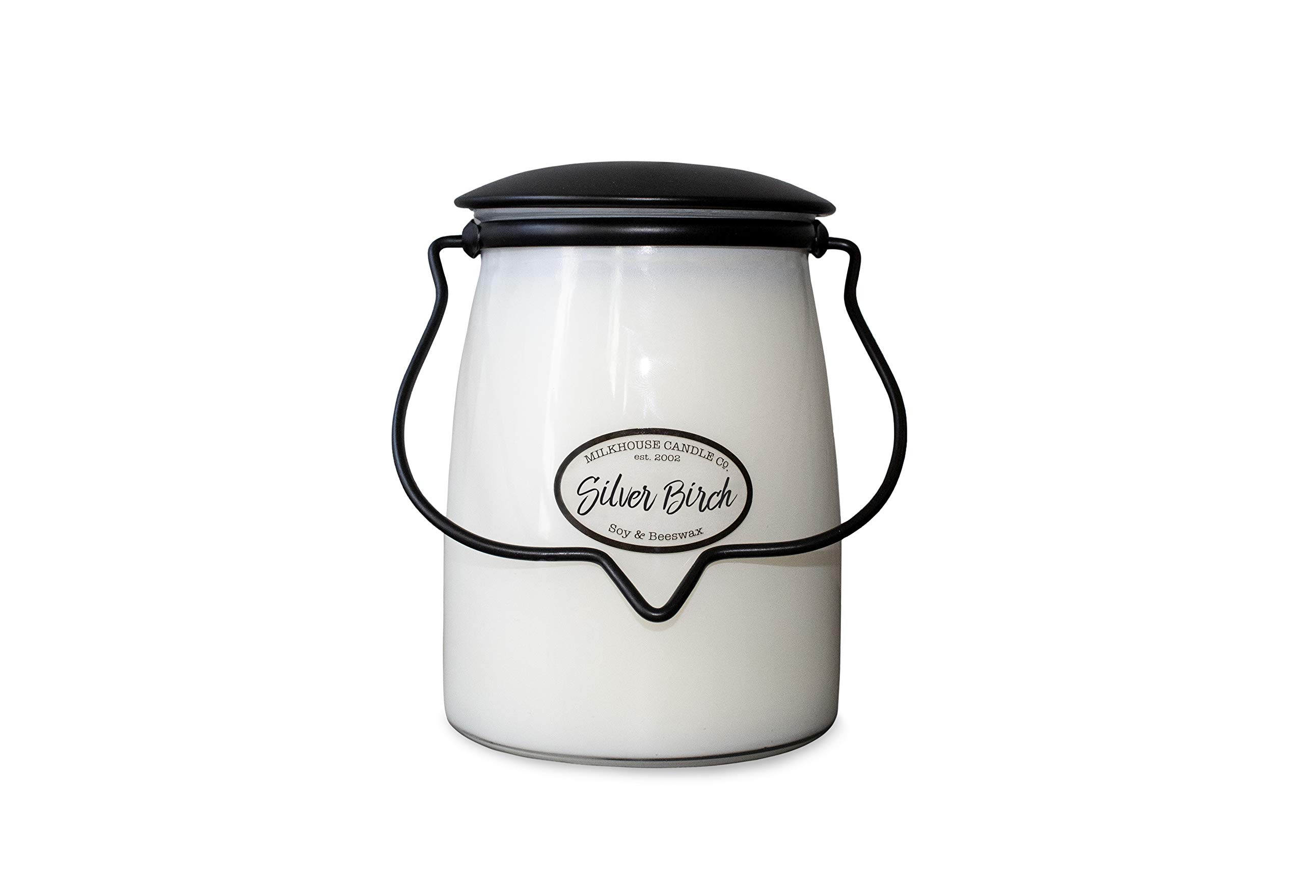 Premium Soy Candle - Creamery Scented Butter Jar with Silver Birch | 22oz Natural Wax Candle for Home, Office & Relaxation | Milkhouse Candle Company (MLK-WarmWool-Butter-22)