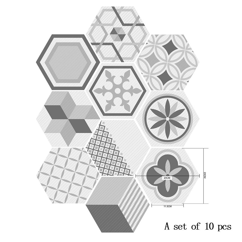 100 PCS Hexagon Non-Slip Vinyl Floor Stickers - 7.87